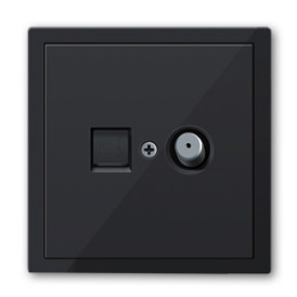 Комбинированная розетка RJ45+TV, Donel серия R98, цвет черный
