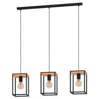 99855 Подвесной потолочный светильник LIBERTAD, 3Х40W, E27, L880, B180, H1100, сталь, дерево, черный