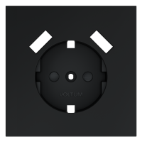 Накладка для розетки с заземлением и защитными шторками, с USB A+A, S70 (графит), VLS000907