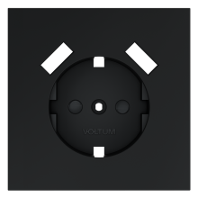 Накладка для розетки с заземлением и защитными шторками, с USB A+A, S70 (графит), VLS000907