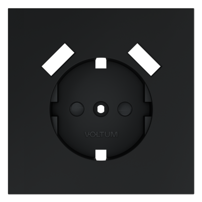 Накладка для розетки с заземлением и защитными шторками, с USB A+A, S70 (графит), VLS000907