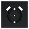 Накладка для розетки с заземлением и защитными шторками, с USB A+A, S70 (графит), VLS000907