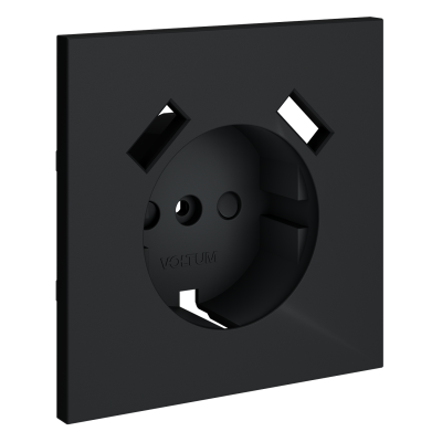 Накладка для розетки с заземлением и защитными шторками, с USB A+A, S70 (графит), VLS000907