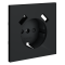 Накладка для розетки с заземлением и защитными шторками, с USB A+A, S70 (графит), VLS000907
