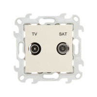 Simon Розетка TV-SAT проходная, сл кость, 2410485-031