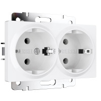 Werkel W1172061/ Розетка двойная с заземлением (белый матовый), a062410