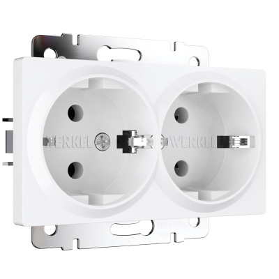 Werkel W1172061/ Розетка двойная с заземлением (белый матовый), a062410
