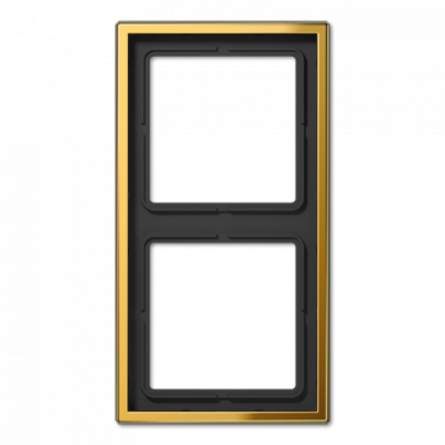 Рамка для вертикальной и горизонтальной установки, 2 поста; металл; покраска под золото; GO, GO2982
