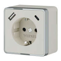 Werkel W5071703/ Розетка с заземлением, шторками и USB тип A+C Gallant (слоновая кость), a057699 Werkel W5071703/ Розетка с заземлением, шторками и USB тип A+C Gallant (слоновая кость), a057699