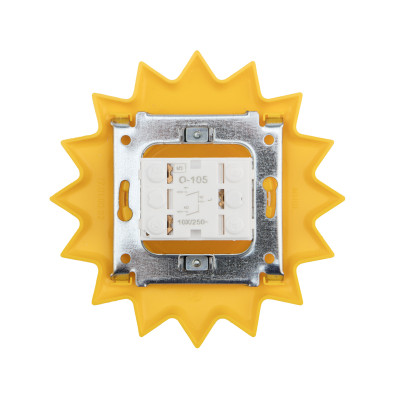 Выключатель двухклавишный HAPPY Солнце с/у, желтый KRANZ, KR-78-0618
