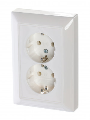 ABB BJB Basic 55 Бел Розетка 2-ая с/з моноблок