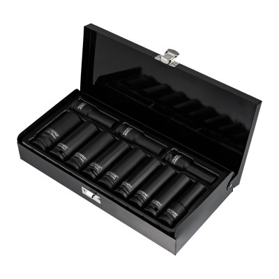 Набор шестигранных ударных торцевых головок, 1/2", 78мм, 12 предметов (10-24мм) металлический кейс KRANZ, KR-12-8421