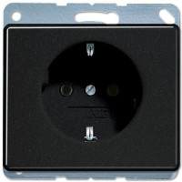 Штепсельная розетка SCHUKO 16А / 250В, пружинные зажимы; металл; черный; SL500, SL520SW