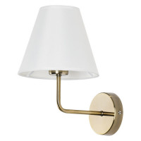 Arte Lamp ELBA, Бра, цвет арматуры - АНТИЧНАЯ БРОНЗА, цвет плафона/декора - БЕЛЫЙ, 1х60W E27, A2581AP-1AB