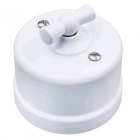 Bironi Выключатель 1-кл. проходной, пластик, цвет Белый, B1-201-21