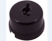 Bironi Выключатель 1-кл. перекрестный, пластик, цвет Коричневый (тумблерный), B1-233-22