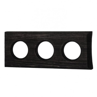 BIRONI Шедель Бук Угольно-черный Рамка 3-ая на бревно 220мм (скрытый монтаж), BF4C22-630-119