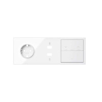 Simon 10020306-130 Кит 3 поста, фронт. Накладка на 1 розетку Schuko + 1 з/у 2xUSB + 1 клавиша выключателя + 1 клавиша жалюзи цвета белый глянец S100