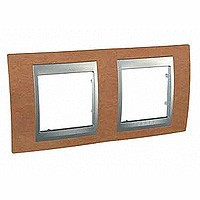 MGU66.004.0M2 - UNICA TOP РАМКА 2-постовая, горизонтальная, АЛЮМИНИЙ/ВИШНЯ