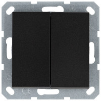 Выключатель Перекрестный  2х клавишный 10А, 250В, цвет антрацит, G3014B, Jasmart