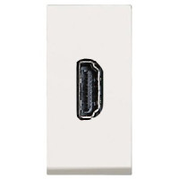 N2155.7 BL - Механизм HDMI разъёма, тип А, с HDMI разъёмом мама на тыльной стороне, 1-модульный, серия Zenit, цвет альпийский белый - 2CLA215570N1101