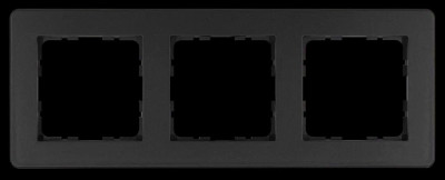 Рамка G-Flex 3-постовая, цвет Антрацит, G1103B, Jasmart Electric