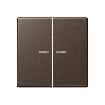 Двойная клавиша с окошками для балансирных механизмов выключателей (кнопок), в комплекте с AS90-5HP (крепежный элемент), возможно IP44; дюропласт; мокко; A500, A595KO5MO