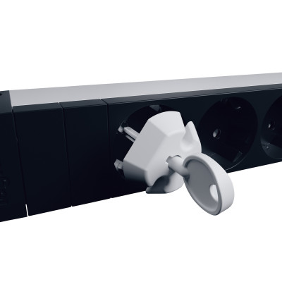 Legrand Набор из 6 шт. блокировочных заглушек для блоков распределения питания (PDU) - немецкий стандарт плюс ключ, 646890