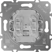 Donel D16  Механизм выключателя В2 с 2-х мест (проходного) с подсветкой, 16 A 250 В~ , самозажимные контакты, DO03108