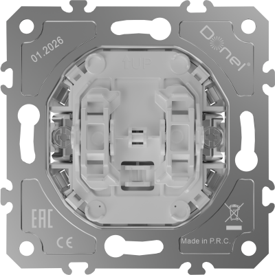 Donel D16  Механизм выключателя В2 с 2-х мест (проходного) с подсветкой, 16 A 250 В~ , самозажимные контакты, DO03108