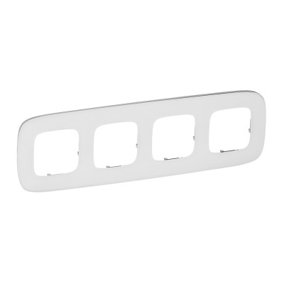 Legrand Valena ALLURE.Рамка "Белое стекло".4-постовая универсальная, 755544