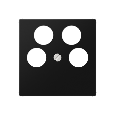 Крышка для SAT-TV розетки с 4-мя гнёздами (Ankaro); термопласт; черный матовый, A561-4SAT2SWM