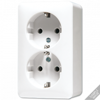 SCHUKO®-розетка 16 A / 250 B, двойная, накладной монтаж; дюропласт; слоновая кость; AP600, 6020A SCHUKO®-розетка 16 A / 250 B, двойная, накладной монтаж; дюропласт; слоновая кость; AP600, 6020A
