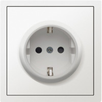 Розетка электрическая 2к+з, Donel серия R98, цвет Матовый белый