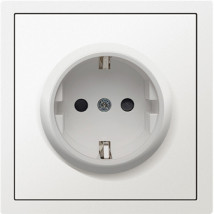 Розетка электрическая 2к+з, Donel серия R98, цвет Матовый белый