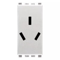 Vimar Розетка SICURY 2P+T 10A китайский стандарт, серебро матовое, 20251.N