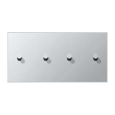 Центральная плата для выключателей, 2 поста (единая плата), для горизонтальной установки, тумблеры 2+2, конус; металл; алюминий; LS1912, AL12-250K0