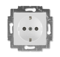 5520H-A03457 16W - Розетка ABB Levit с заземлением со шторками 16А серый / белый - 2CHH203457A6016