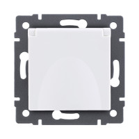 Розетка штепсельная SCHUKO 16A/250 В с крышкой, белый Kollinger REA-006WH для Aspekt, Eleganz, Reflex Розетка штепсельная SCHUKO 16A/250 В с крышкой, белый Kollinger REA-006WH для Aspekt, Eleganz, Reflex