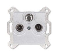 ABB EPJ Levit серебро / дымчатый чёрный Розетка TV-R-SAT, серебро