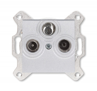 ABB EPJ Levit серебро / дымчатый чёрный Розетка TV-R-SAT, серебро