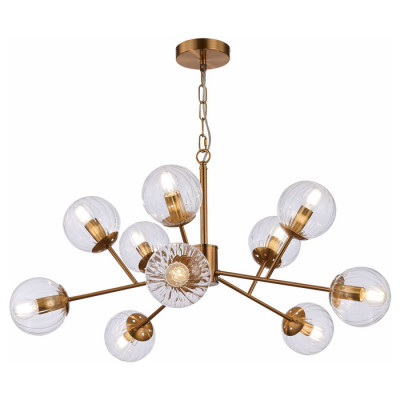 Evoluce SLE220803-10 Светильник подвесной Латунь/Прозрачный E14 10*40W