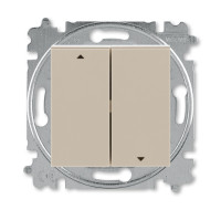 3559H-A88445 18W - Выключатель жалюзи двухклавишный ABB Levit без фиксации клавиш кофе макиато / белый - 2CHH598845A6018