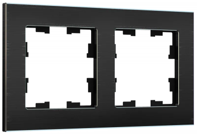 BRITE Рамка 2-мест. РУ-2-1-БрЧ металл черн. IEK, BR-M22-M-K02
