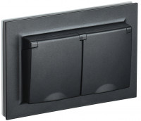 BRITE Роз. 2-я с кр. 16А в сб IP44 РСбш12-3-44-БрЧ черн. IEK, BR-R26-16-44-K02-F