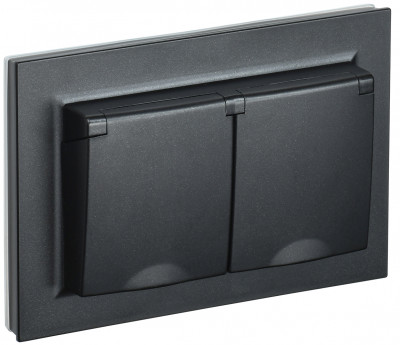 BRITE Роз. 2-я с кр. 16А в сб IP44 РСбш12-3-44-БрЧ черн. IEK, BR-R26-16-44-K02-F