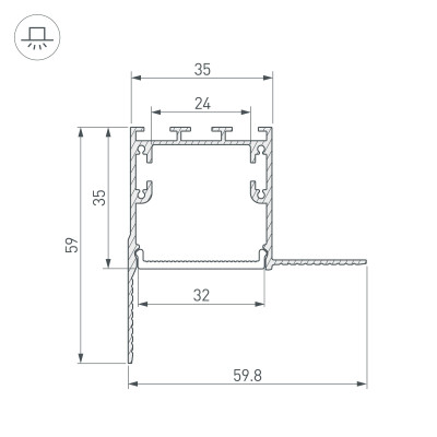 Профиль SL-LINIA32-FANTOM-EDGE-2000 ANOD (Arlight, Алюминий), 027159