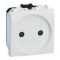 ДКС Электрическая розетка, без заземления, со шторками, белая, 2мод., 76483B