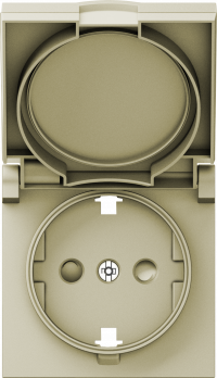 Donel A07 шампань накладка для розетки Schuko с заземлением, с крышкой, 16A 250 В~, серия DB, DE45451
