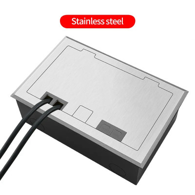 Люк напольный на 4 модуля, металлический, h=65мм, с рамкой, крышка без углубления, TIMIUX, нержавеющая сталь, EU4H65R ST